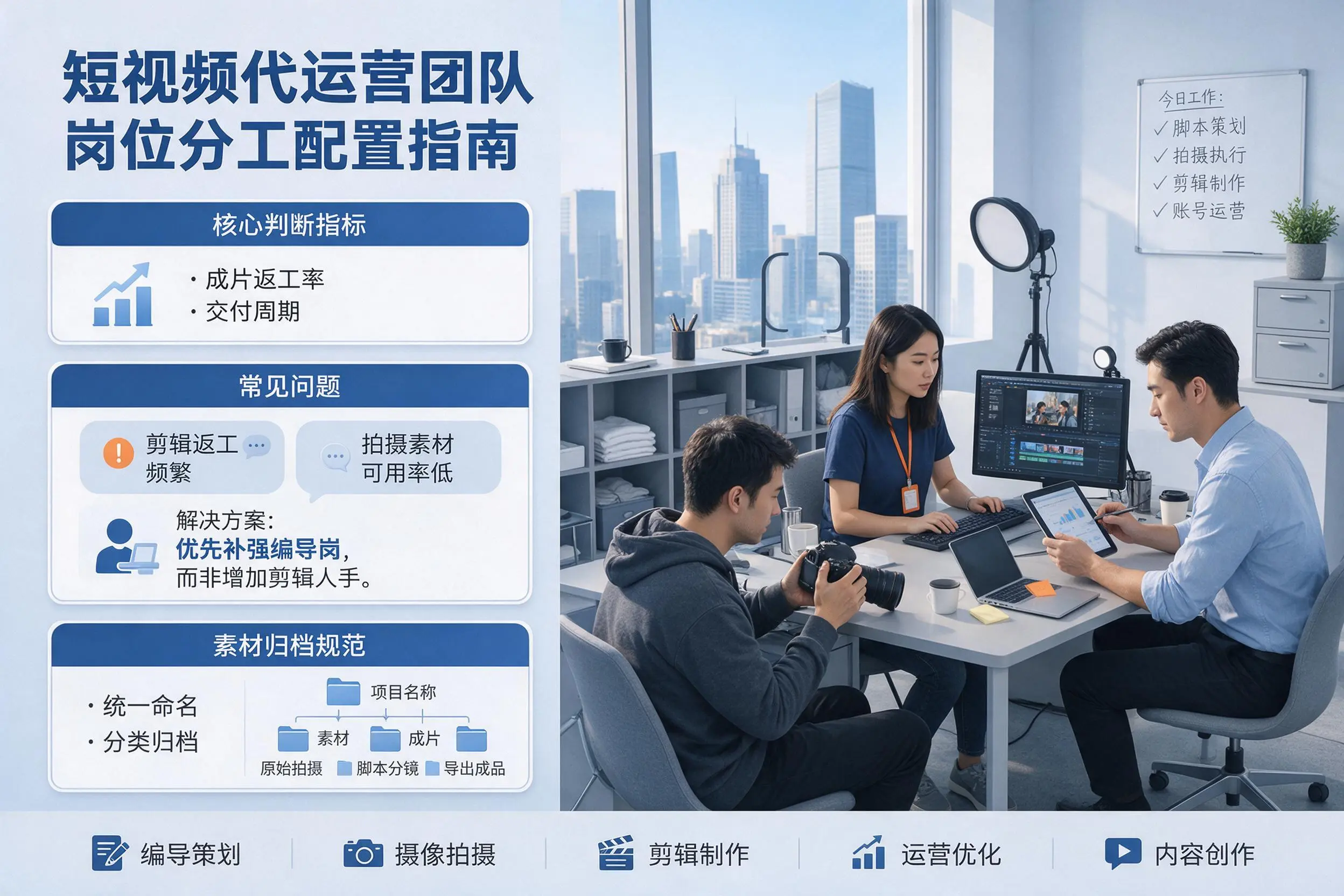 短视频代运营团队如何配置？娄底企业岗位分工科普说明