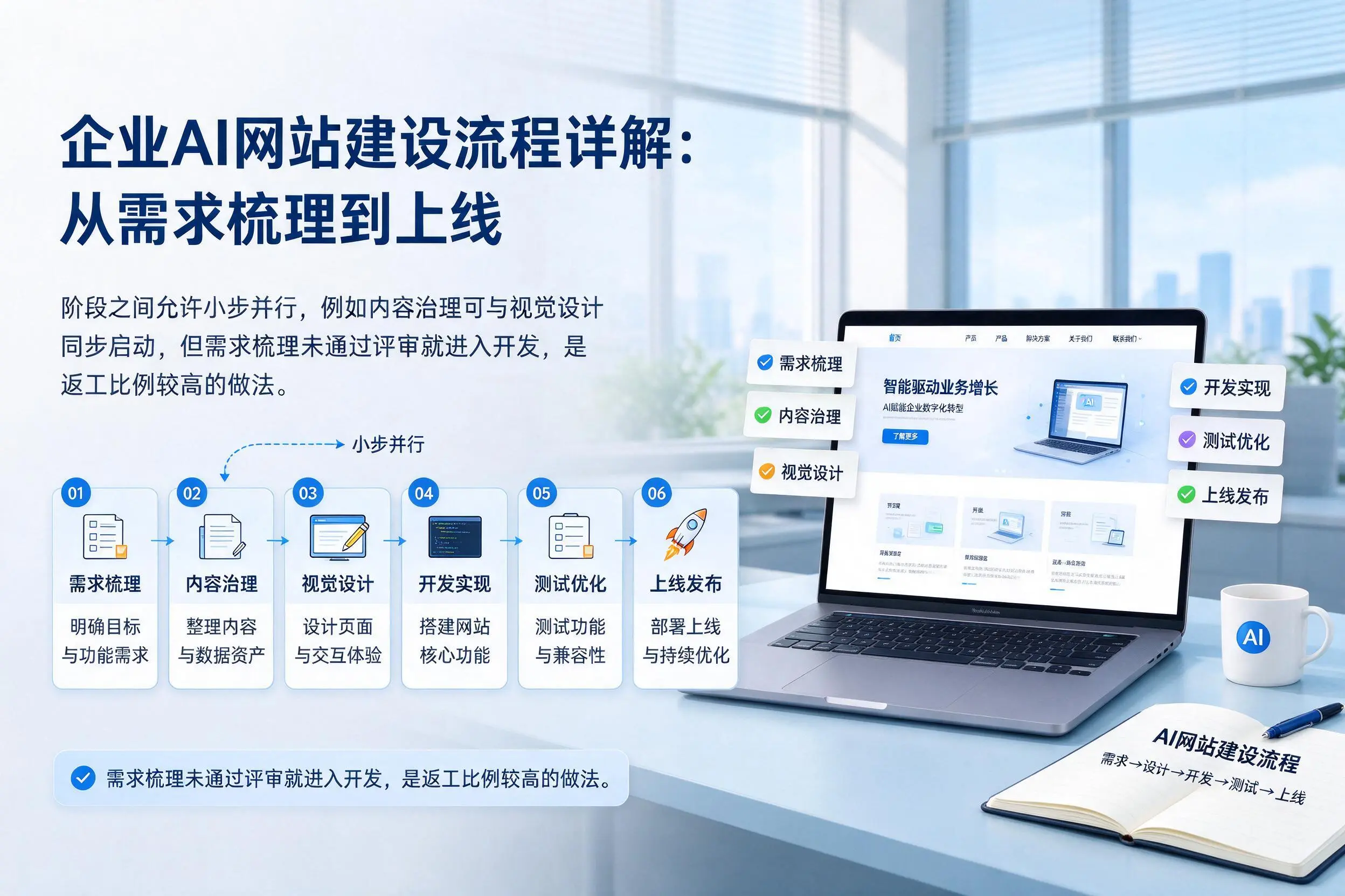 娄底企业AI网站建设流程详解：从需求梳理到上线
