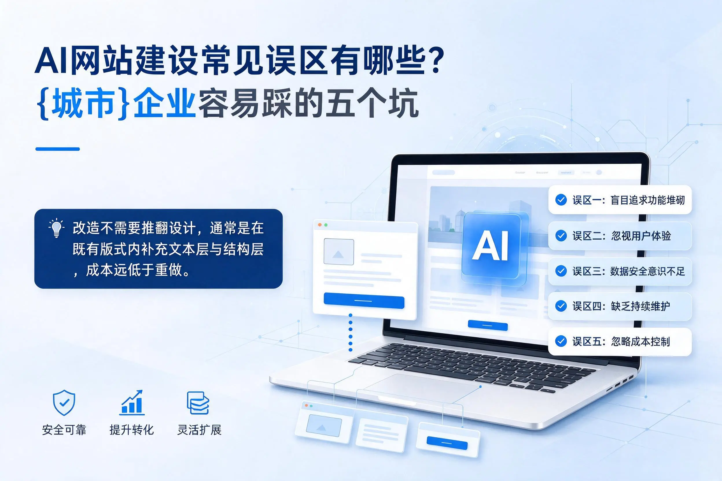AI网站建设常见误区有哪些？娄底企业容易踩的五个坑